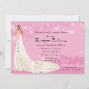 Trendy Bride Bridal Shower PinkInvitation Invitation