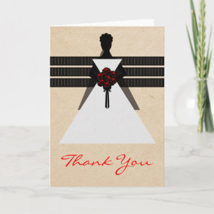 Trendy Bride Bridal Shower Thank You Card, Red Card