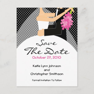 Trendy Bride & Groom Save The Date Invitation