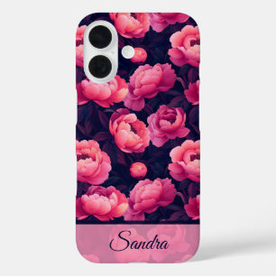 Trendy Bridesmaid Gift Peony Name iPhone 16 Case