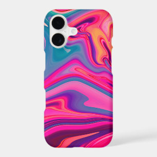 Trendy Bright Blue Pink Green Abstract Pattern