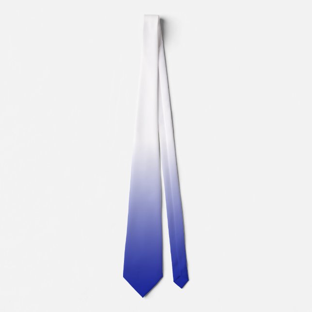 Trendy Bright Blue to Bright White Ombre Gradient Tie (Front)