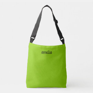 Trendy Bright Green Personalised Crossbody Bag