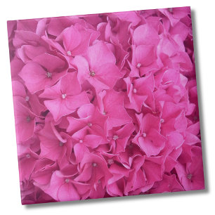 Trendy Bright Magenta Pink Hydrangea Flower Floral Ceramic Tile