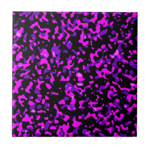 Trendy Bright Modern Pink and Purple Camouflage Ceramic Tile