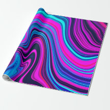 Trendy Bright Neon Purple Pink Abstract Pattern