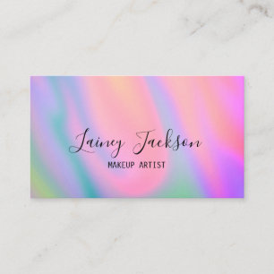 Trendy bright Pink Blue green abstract waves Business Card