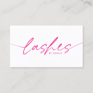 Trendy Bright Pink Eyelash Extensions Lashes Business Card