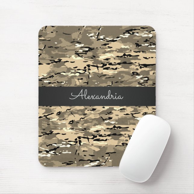 Trendy Brown Camo   Mouse Pad (With Mouse)
