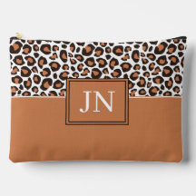 Trendy Brown Leopard Print with Initials