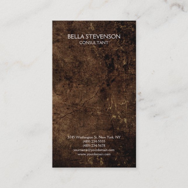 Trendy Brown Plain Simple Minimalist Stylish Business Card (Front)