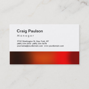 Trendy Brown Red Orange Manager Business Card