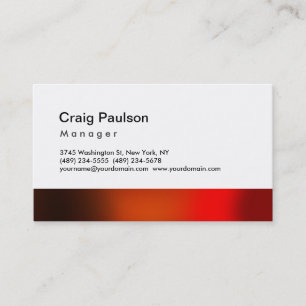 Trendy Brown Red Orange Manager Business Card