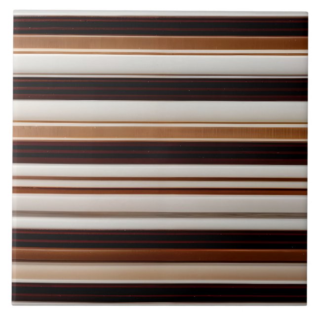 Trendy Brown White Luxury Linen Texture Collection Ceramic Tile (Front)