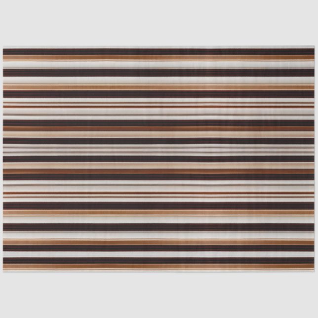 Trendy Brown White Luxury Linen Texture Collection Tissue Paper (Front)