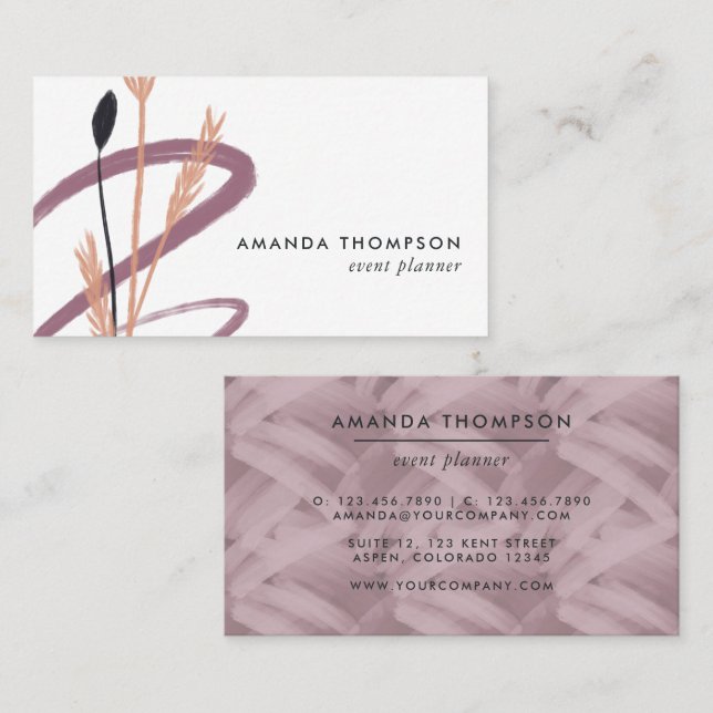 Trendy Brush Strokes Collage Business Card (Front/Back)