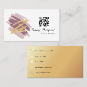 Trendy Brush Strokes Collage Business Card