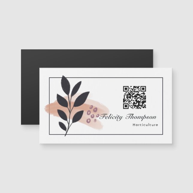 Trendy Brush Strokes Collage QR Code Business (Front/Back)