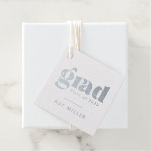 Trendy Bubbly Foil Graduation Party Photo Backer Favour Tags