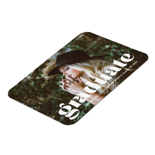 Trendy Bubbly Graduation Flexible Photo Magnet (Left Side)