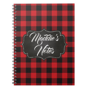 Trendy Buffalo Check Photo Personalised Notebook