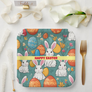 Trendy Bunny Easter Collection Paper Plate