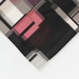 Trendy Burgundy Black White Cool Fleece Blanket