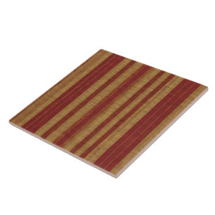 Trendy Burgundy Gold Luxury Linen Collection Ceramic Tile