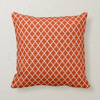 Trendy Burnt Orange Moroccan Pattern Throw Pillow