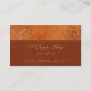 Trendy burnt orange salon spa custom business card