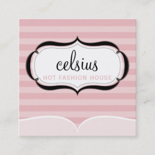 TRENDY BUSINESS CARD chic boutique pink stripe