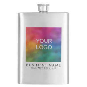 Trendy Business Company Logo Here Modern Elegant Hip Flask