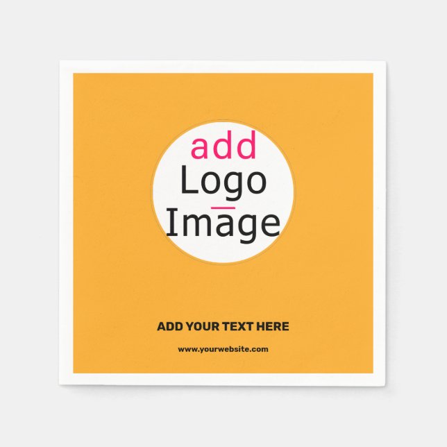 Trendy Business Custom Logo Macaroni and Cheese Napkin (Front)