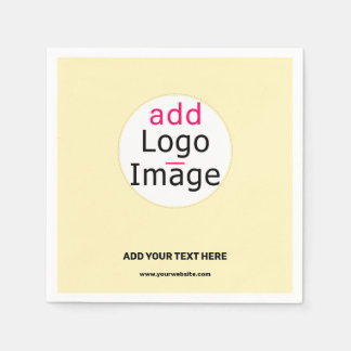 Trendy Business Custom Logo Vanilla Yellow Napkin