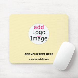 Trendy business customisable light vanilla yellow mouse pad
