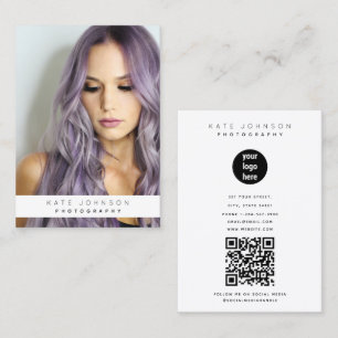 Trendy Business Logo Photographer Photo Business Card