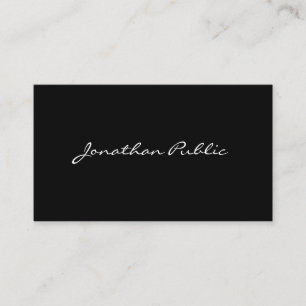 Trendy Calligraphed Script Minimalist Template Top Business Card