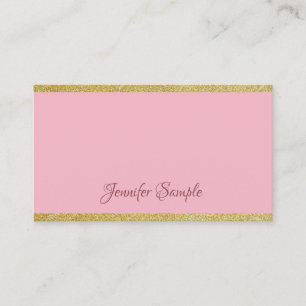 Trendy Calligraphy Gold Glitter Modern Template Business Card
