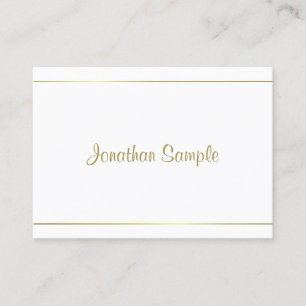 Trendy Calligraphy Gold Script Glamourous Luxury Business Card
