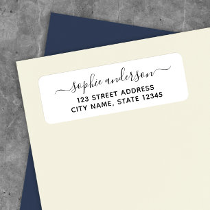 Trendy Calligraphy Script Name Return Address Label