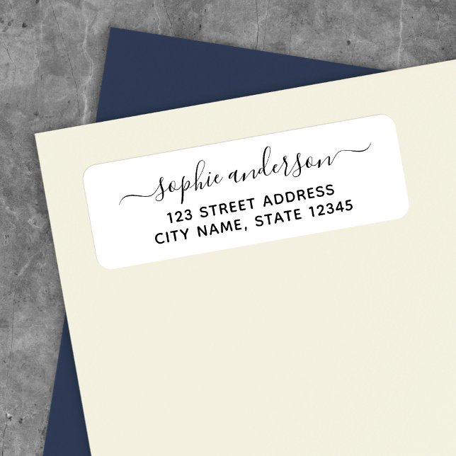 Trendy Calligraphy Script Name Return Address Label (Creator Uploaded)