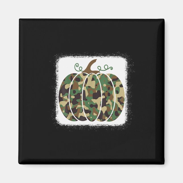 Trendy Camo Print Pumpkin Cute Fall Gift For Hunte Magnet (Front)