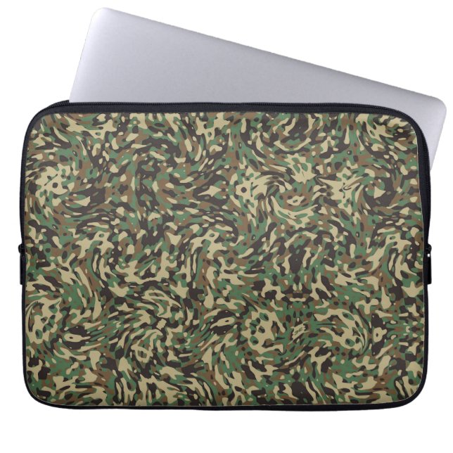 Trendy Camouflage Green  Laptop Sleeve (Front)