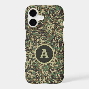 Trendy Camouflage Green Personalised Letter