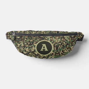 Trendy Camouflage Green Personalised Letter Bum Bags