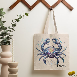 Trendy Cancer Watercolor Zodiac Design Tote Bag