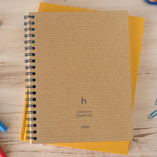 Trendy Cardboard Modern Monogram Weekly Planner
