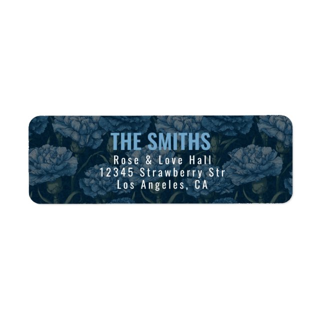 Trendy Carnation Inspired Countryside Wedding Return Address Label (Front)