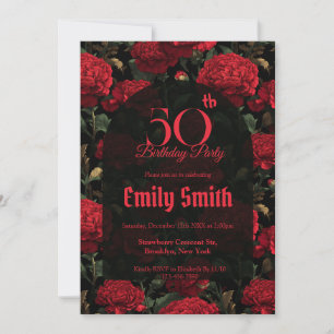 Trendy Carnation Petal 50Th Birthday Invitation