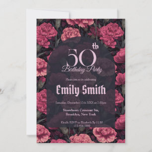Trendy Carnation Sparkle 15Th Birthday Party Invitation